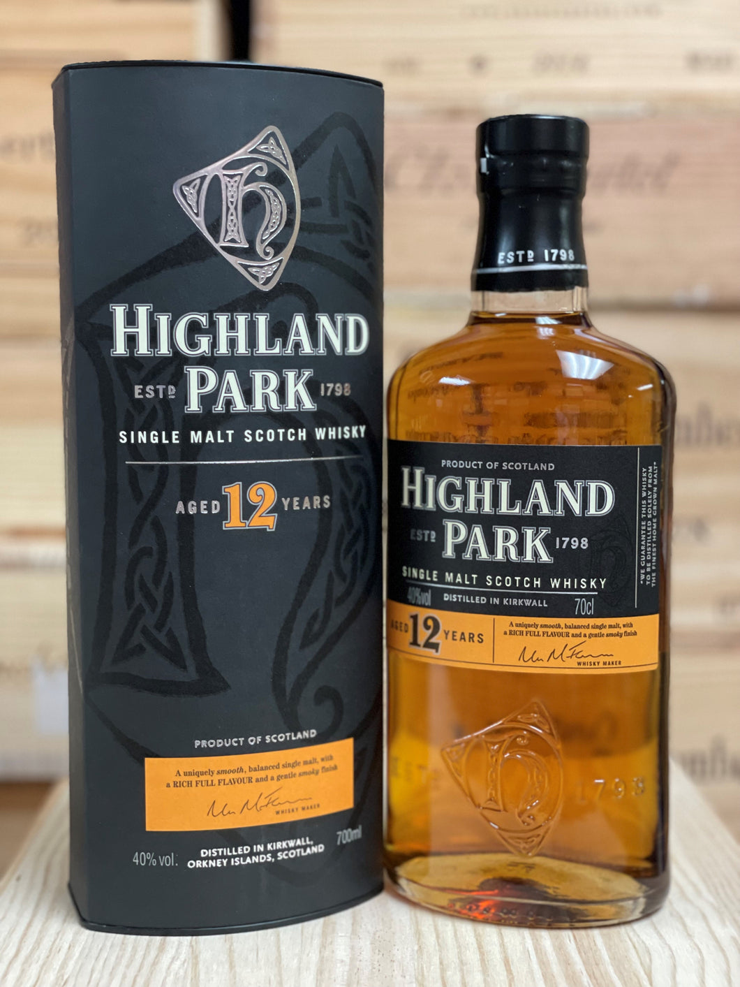 Highland Park 12 Year Old Single Malt Scotch Whisky Orkney, Scotland